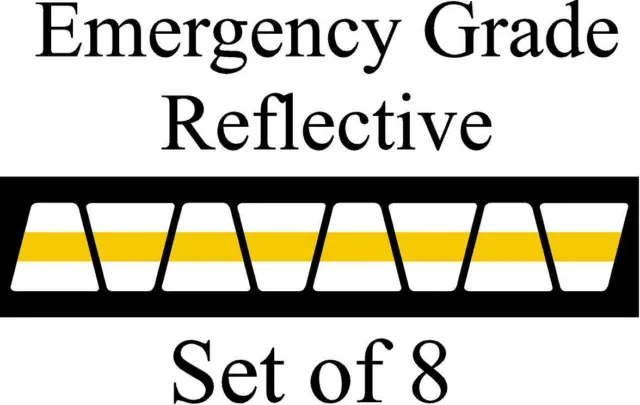 White  w/ Yellow Stripe HELMET TETS TETRAHEDRONS HELMET STICKER  EMT REFLECTIVE