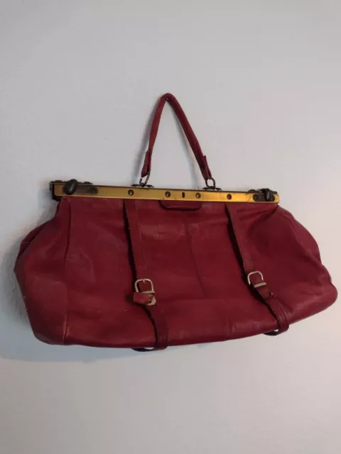 Ältere Arzt/ Hebammen Tasche aus Leder