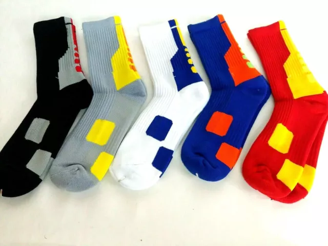 Stylish Thick Mens Socks Sport Basketball Elite style Football Colorful Workout