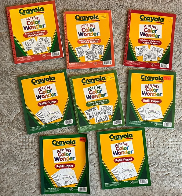 (8 BOOKS) CRAYOLA Mess Free Color Wonder Coloring & Activity Book