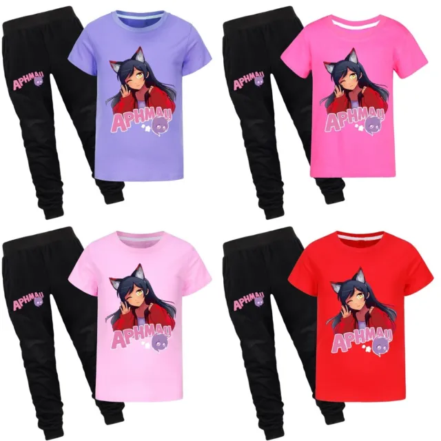 Kids Boys Girls APHMAU Youtube Merch Pullover Tracksuit Hoodie Top + Pant Set