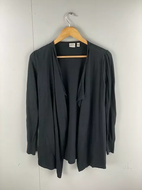 Esprit Womens Black RN107288 Open Long Sleeve Cotton Cardigan Size Small