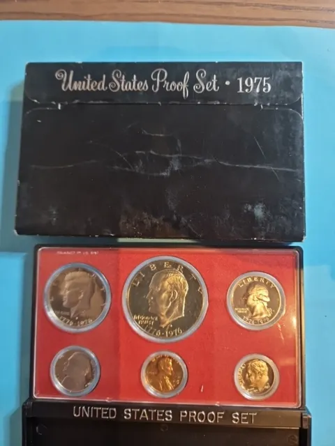 1975-1776-1976 US Proof Set 6 Coins incl. IKE Dollar ,  Kennedy Half