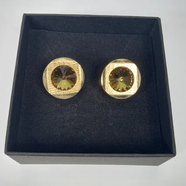 Vintage Iridescent Gold Tone Cufflinks