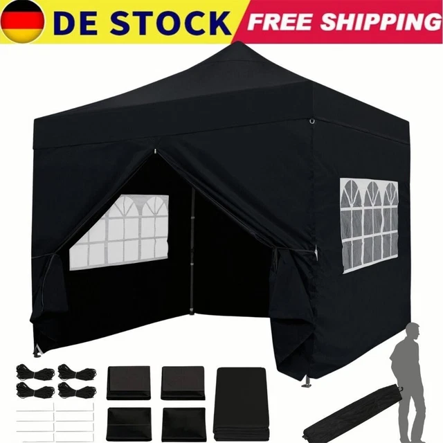 Faltpavillon 3x3m Wasserdicht Partyzelt Gartenzelt UV Pavillon Popup Festzelt DE