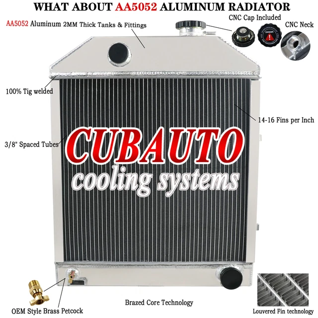 Aluminum Tractor Radiator fit Ford & New Holland 2000 2600 3000 3600+ #C7NN8005H