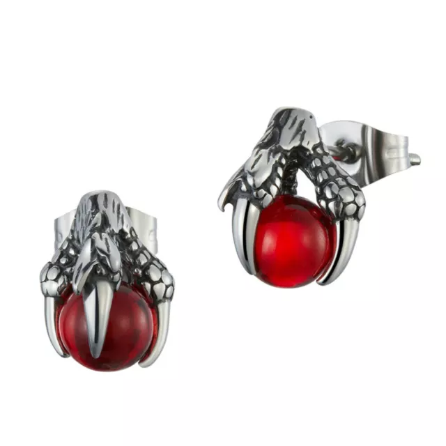 Stainless Steel Dragon Claw Stud Earrings Black-SC