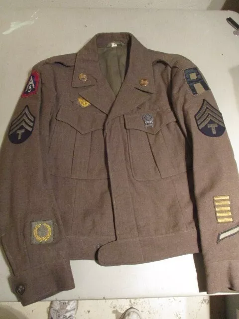 WW2 US ARMY Ike Jacket, First Army, Fifth Army, Expert pistol D award ...