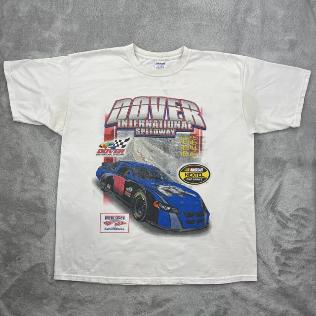 Vintage Nascar Shirt Mens XL White Y2K Car Racing AOP Thrashed Grunge USA Promo