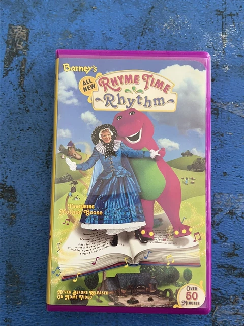 BARNEY S RHYME TIME RHYTHM Vhs Video Tape 1999 Mother Goose Clamshell barney-s-rhyme-time-rhythm-vhs-video-tape-1999-mother-goose-clamshell