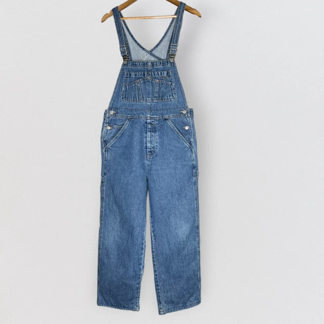 Vintage Old Navy Kids' Carpenter Cargo Utility Overalls Medium Wash Size 14