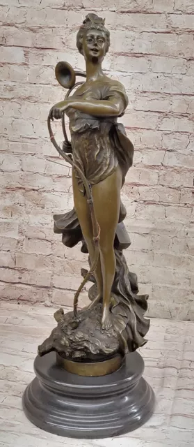 Milo's Mythical Figura Diana The Cazadora Con Jabalí Bronce Escultura Art Déco