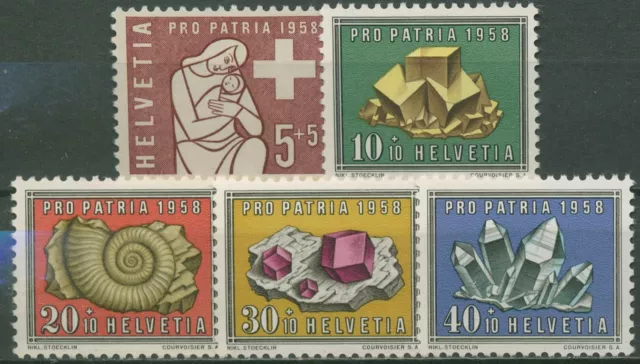 Schweiz 1958 Pro Patria Mütterhilfe Mineralien Steine 657/61 postfrisch