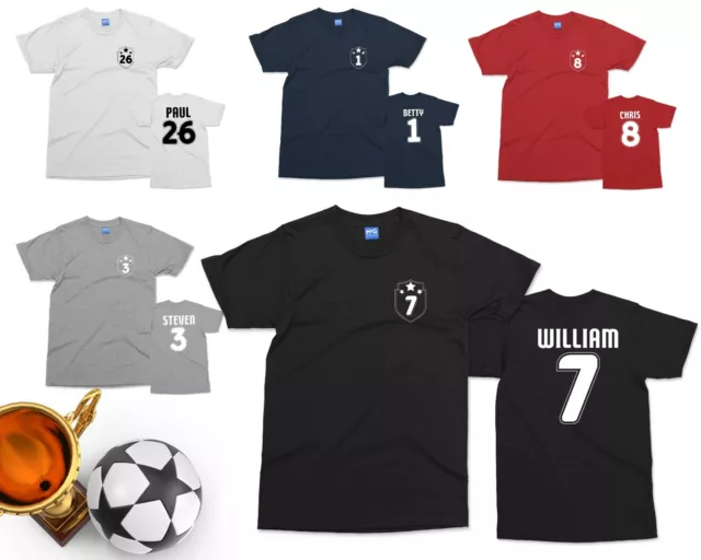 Personalised Kids Football T-shirt Custom Name Number Footballer Shirt Gift Top