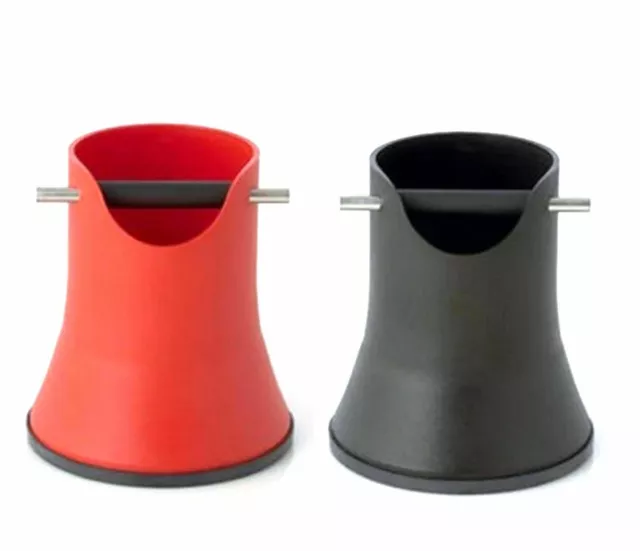 NEW CREMA PRO COFFEE KNOCK BIN Box 175mm Espresso Grinds Tamper Waste RED BLACK