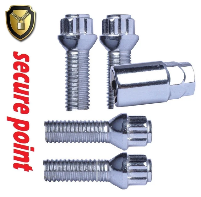 Boulon de roue X AUTOHAUX M12 x 1.5 Tige Roue Boulons Cosse Écrous Chrome Roue Goujons Kit 8Pcs - Auto