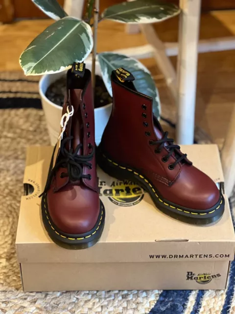 Genuine Dr. Martens Boots, 1460 Cherry Red Smooth. Size 3 New Boxed