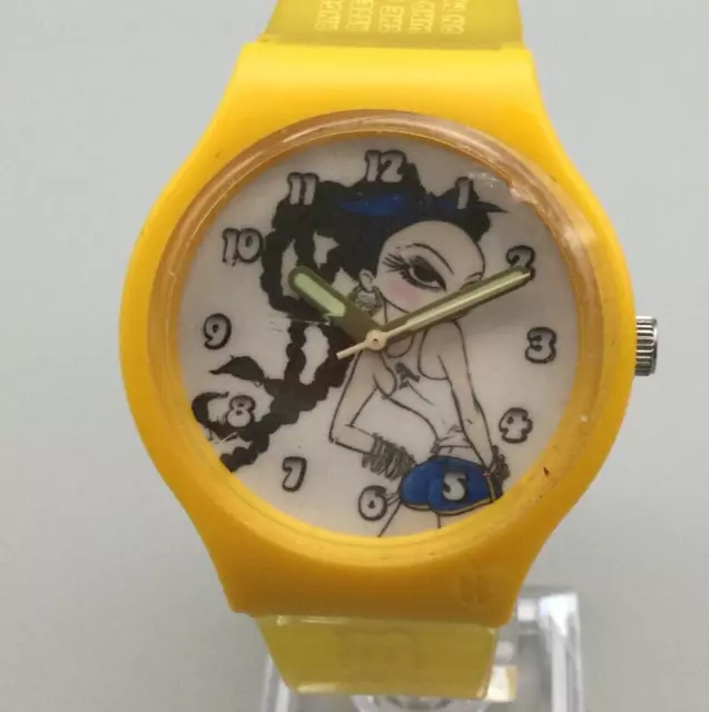 Harajuku Lovers Gwen Stefani Watch Women Yellow Cartoon Dial New Battery