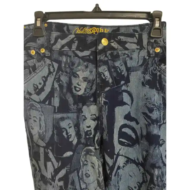 WNWOT Violet & Pink MARILYN MONROE Face All Over print Women's 22 Jean