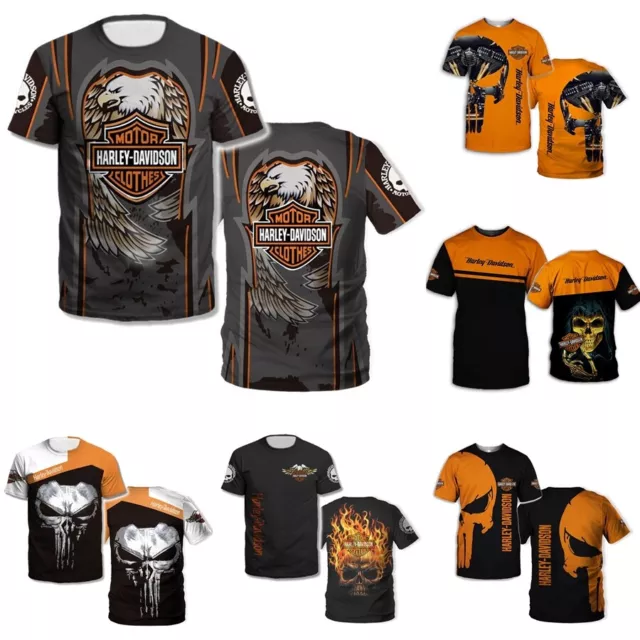 Men Women Motor Cycles Harley-Davidson Casual Short Sleeve T-Shirt Tee Top Gifts