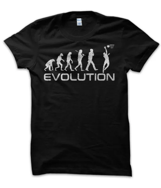 T-Shirt Maglietta Evolution Basket Pallacanestro  Sport Idea Vintage Uomo