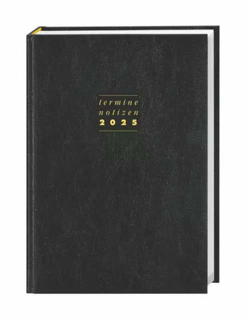Terminer A6, Leder schwarz 2025 | Buch | Deutsch | Bürokalender Heye | 152 S.