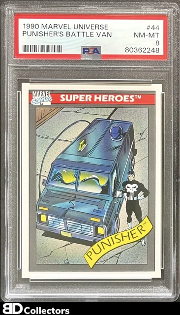 PUNISHER’S BATTLE VAN PSA 8 #44 1990 Impel Marvel Universe Series 1