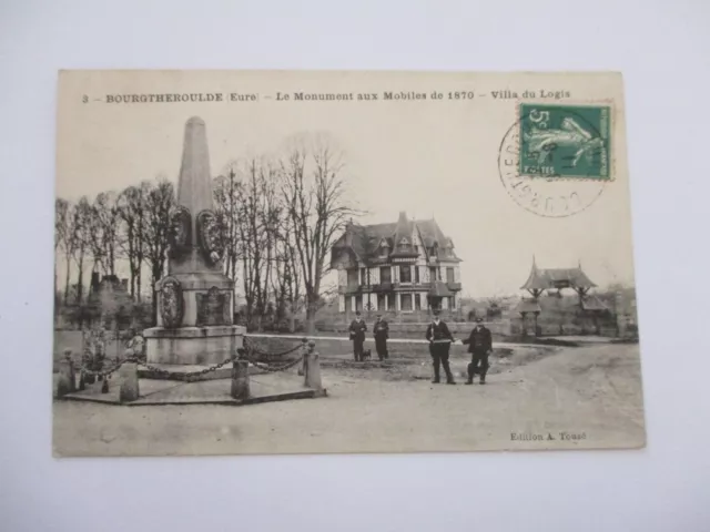 Cpa Eure 27 Bourgtheroulde Le Monument Aux Mobiles De 1870 Villa Du Logis