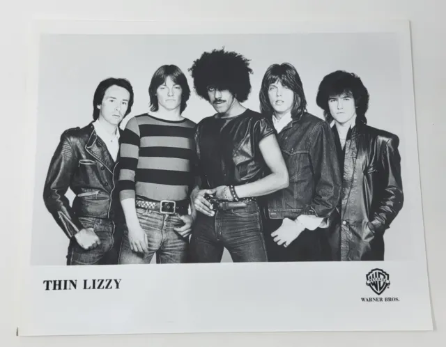 THIN LIZZY Glossy B&W 8x10 Promo Music Group Photo