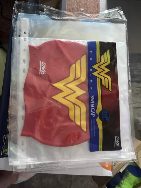 Zoggs Junior Red Silicone Wonder Woman Swimming Swim Cap