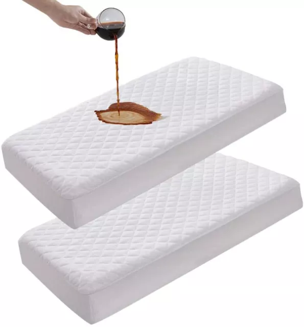 Extra Deep Quilted Mattress Protector Fitted Sheet Cover Cot Single Double King.