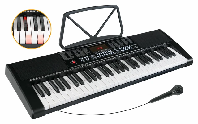 Clavier Numerique Piano Synthétiseur 61 Touches Ilumineux Microphone 255 Sons
