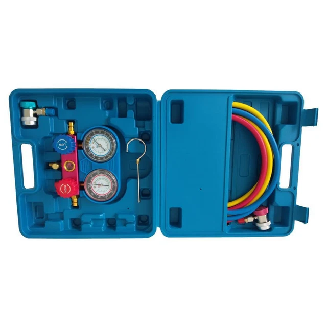 Auto Manifold Gauge Set A/C R134A Charging Hose W/ Case
