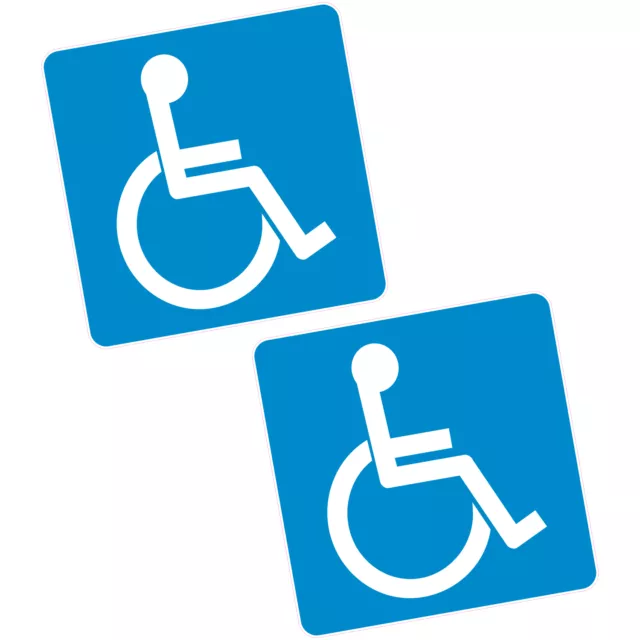 2 x Disability Blue Badge Vinyl Sticker 6" 150mm Sq. Car Van Home Motability