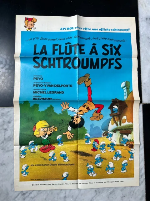 Supplément Spirou N°1976 Poster Affiche Schtroumpfs Peyo 1976 En Excellent État