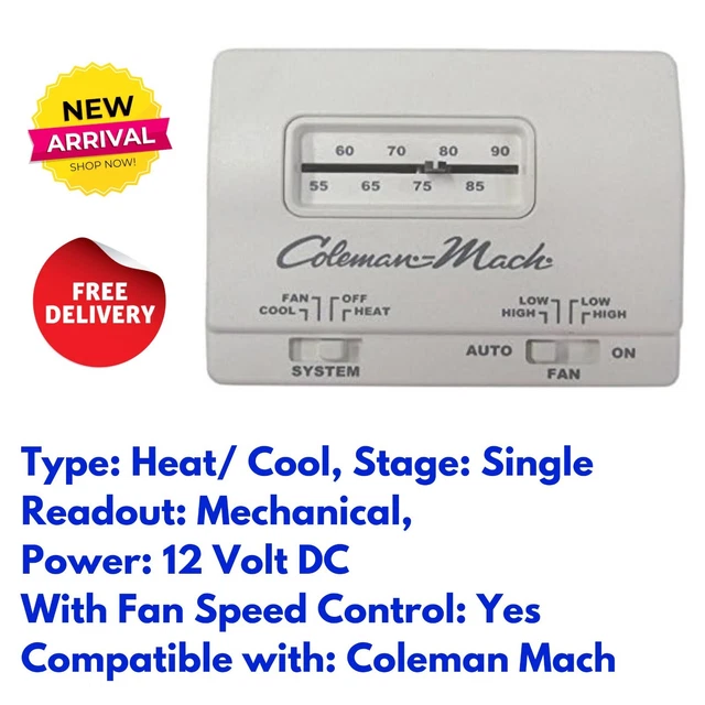 HEAT/COOL CONTROL THERMOSTAT Replacement for RV Travel Trailer Coleman