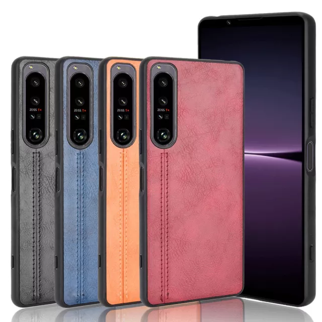 For Sony Xperia 1 10 IV Shockproof Business Hybrid Retro Leather Hard Case Cover