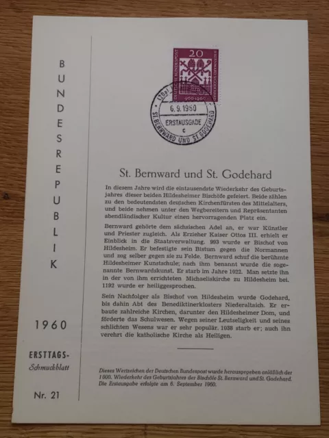 Bund 336 Vorläufer ETB Joppen Bernward + Godehard Nr. 21 / 1960