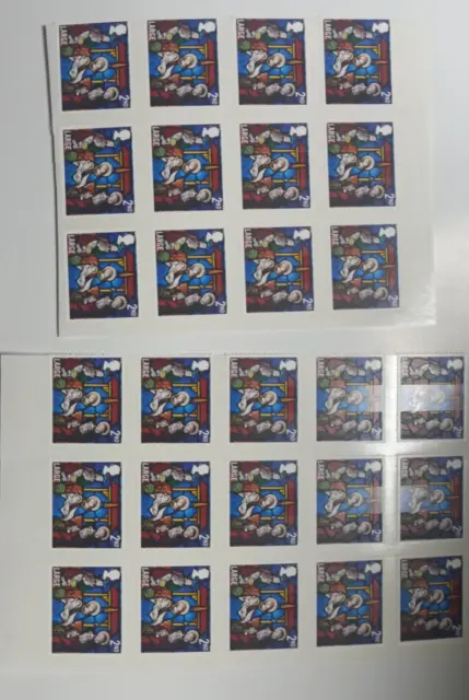 25 x Large 2nd Class Unfranked Non Barcoded Stamps - Peel & Stick -