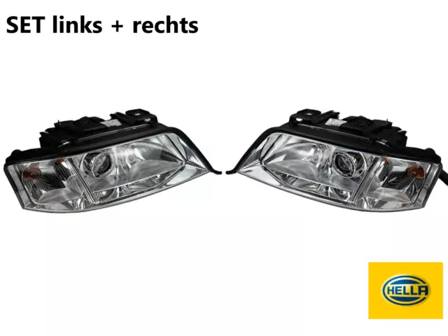 JUEGO HELLA Faros Principales para Audi A6 4B C5 H7/H1 Izquierda + Derecha 97-99