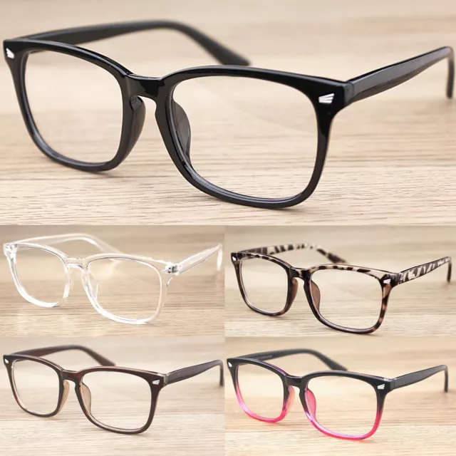 Square Frame Keyhole Clear Lens Glasses  Women's Mens Fashion