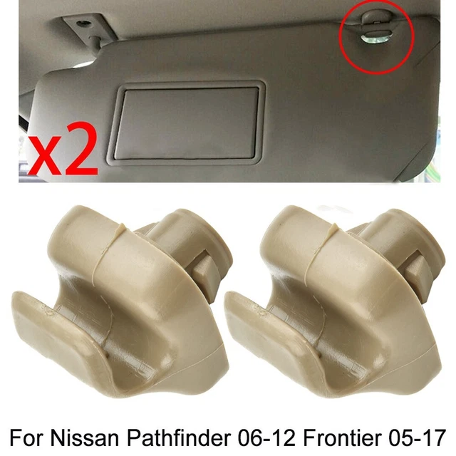 2x Supporto parasole Clip Supporto per Nissan Pathfinder 06 12 Frontier 05 17