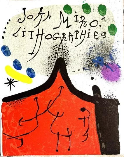 Joan Mirò - Litografia vintage originale - Con certificato di autenticità -