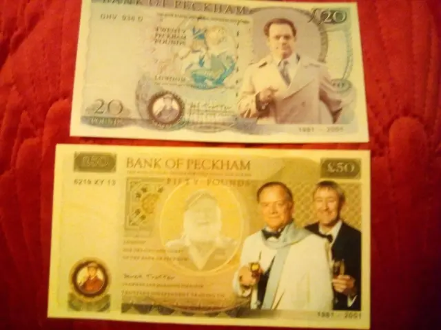 Banknotes Funny Money Del Boy & Rod Bank of Peckham £20 &£50 notes VF