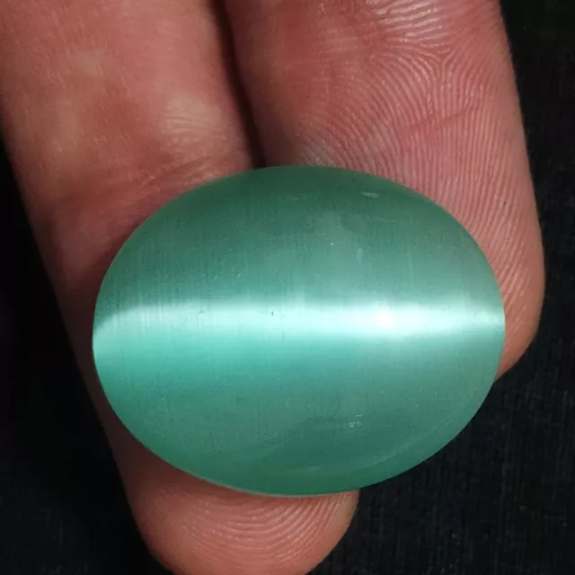 31.50 Cts Natural Green Cat's Eye Cab Shape  Excellent  Gemstone
