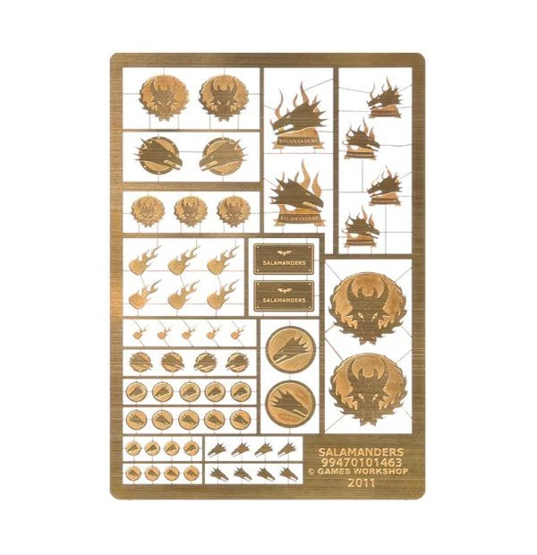 WARHAMMER 40K SALAMANDERS Brass Etched Symbols Forge World