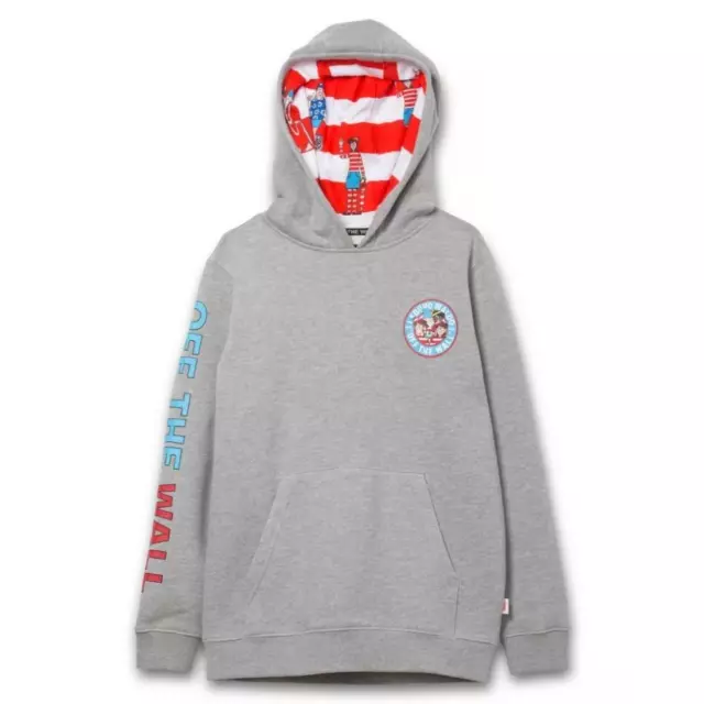 Brand New Boys Vans x Where's Waldo Hoodie Cement Heather Size Medium