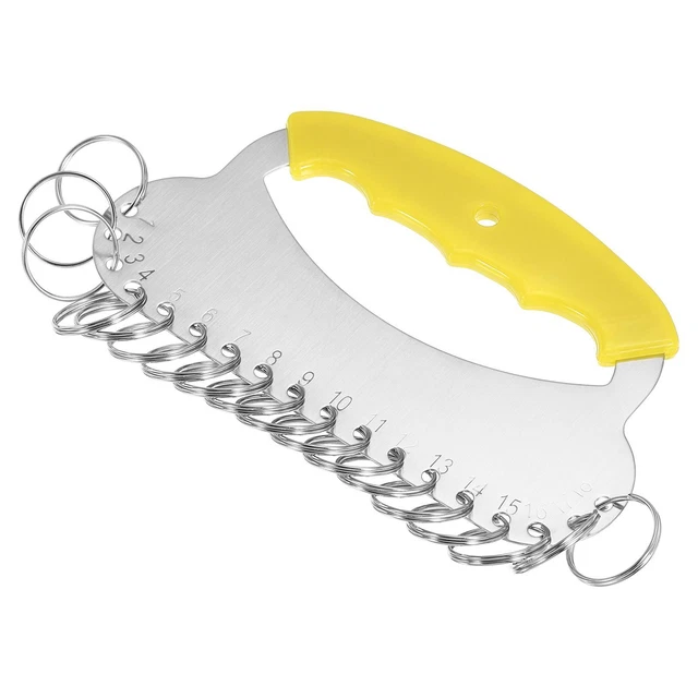 18 Anillos Inox Acero Llavero Organizador, Portátil Llavero Gestión, Amarillo