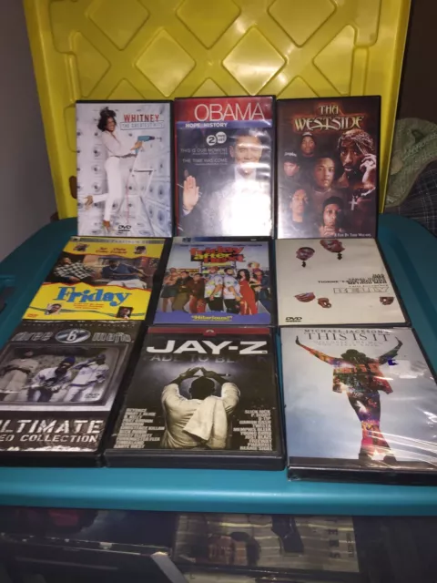 Ice Cube Friday  Nas Dmx Jay-z Whitney Houston 9 DVD Lot Obama Michael Jackson