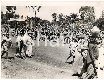 1935 HARAR (ETIOPIA) AOI Fanteria di Ras NASIBU parte per GIGGIGA *Fotografia